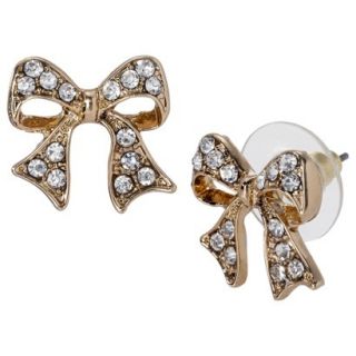 Pave Bow Earrings   Gold