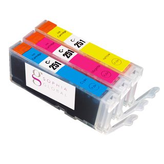 Sophia Global Compatible Canon Cli 251 Cyan, Magenta, Yellow Ink Cartridges (pack Of 3) (Yellow, cyan, magentaPrint yield Up to 665 pages eachModel SGCLI 251CMYPack of 3We cannot accept returns on this product. )