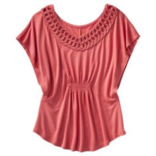 Cherokee Womens Flutter Sleeve Top   New Coral   M