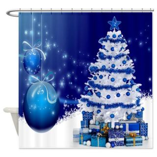  Blue Christmas Shower Curtain  Use code FREECART at Checkout