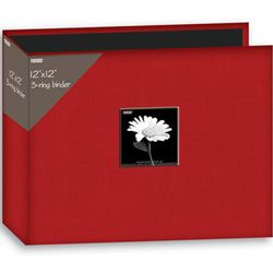 Pioneer 12x12 inch Apple Red 3 ring Memory Book Binder With Refill Pages (Apple redFits 12 inch x 12 inch sheets of paperDimensions 15 inches wide x 12.75 inches high x 3 inches deepIncludes 20 bonus refill pages (10 sheet)3 ring bound fabric cover mem
