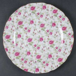 Lefton Rose Chintz Luncheon Plate, Fine China Dinnerware   All Over Roses, Gold