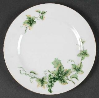 Monarch (Japan) Virginia Bread & Butter Plate, Fine China Dinnerware   Green Gra
