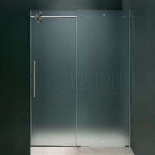 Vigo Industries VG6041STMT6074L Shower Enclosure, 60 Frameless Shower Door 3/8 Left Frosted/Stainless Steel