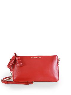 Burberry London Patent Saffiano Leather Convertible Clutch   Bright Rose