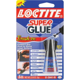 Loctite 0.18 oz Super Glue Brush On (0.18 ounces/5 gramsThe built in brush on the Loctite Super Glue Brush On allows fool proof application and spreadingThe compact bottle stores easily in purses, bookbags, desks and drawersPackage contains one bottle of 