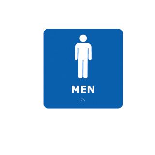 Nmc Ada Compliant Braille Signs   8X8   Men Symbol   Blue   Blue