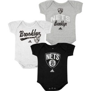 New Jersey Nets adidas NBA Newborn 3 Pack Creepers