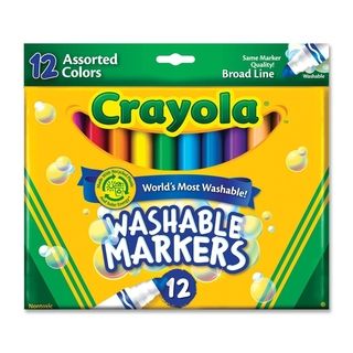 Crayola Washable Markers Broad Point Classic Colors 12/set (Assorted Weight 7 Oz. Model Washable Markers Pack of 12 Pocket Clip No Refillable No Retractable No Tip Type Broad Ink Type Liquid )