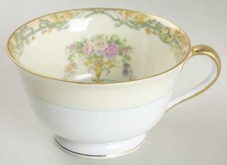 Noritake Arvana Footed Cup, Fine China Dinnerware   Pat#89483,Gold Urns,Green Sc