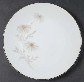 Mikasa Bon Air Salad Plate, Fine China Dinnerware   Gray/Tan Flowers,Gray Leaves