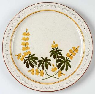 Stangl Golden Blossom (Brown Trim/Yellow) 12 Chop Plate/Round Platter, Fine Chi