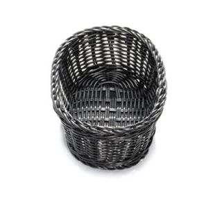 Tablecraft Oval Basket, 7 1/2 x 5 1/2 x 3 1/4 in, Black Polypropylene Cord