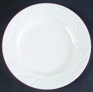 Lenox China Vibe Salad Plate, Fine China Dinnerware   All White,Incised Swirling