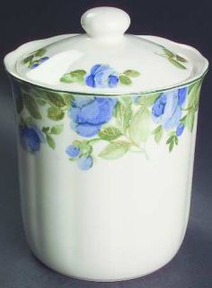 Nikko Flirtatious Large Canister, Fine China Dinnerware   Finetableware, Blue Fl