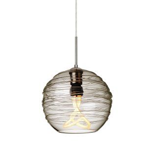 Besa Lighting BEL 1JT 462702 PLU SN Wave 10 1 Light Pendant