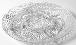 Cristal DArques Durand Antique Clear (No Knob/6 Sided Stem) 5 Part Relish Dish