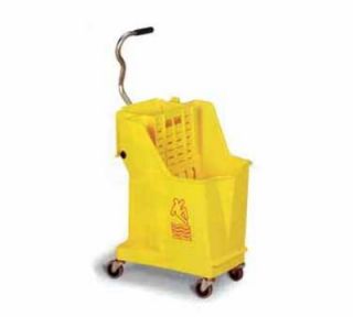 Continental Commercial 35 Qt Unibody Mop Bucket w/ Wringer, Caution Symbol, Yellow