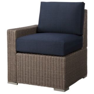 Outdoor Patio Furniture Threshold Navy Blue Wicker Sectional Right Arm Chair,