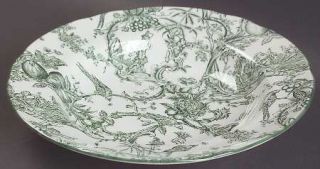 Spode Provincial Garden Green Large Rim Soup Bowl, Fine China Dinnerware   Imper