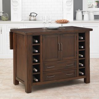Cabin Creek Kitchen Island (ChestnutMaterials mahogany solids and veneersFinish Multi step chestnut Dimensions 34.5 inches high x 48 inches wide x 25 inches deepNumber of shelves One (1) Number of drawers/compartments Four (4)Model 5410 94Assembly r