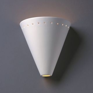 1 light Cut Cone With Perfs Ceramic Sconce