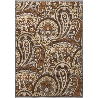 Axel Floral Paisley Brown Rug (76 X 106)