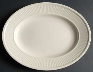 Wedgwood Edme 11 Oval Serving Platter, Fine China Dinnerware   Off White,Ribbed