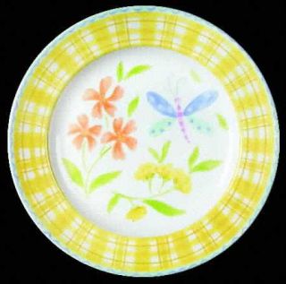 Noble Excellence Butterfly Quilt Salad Plate, Fine China Dinnerware   Blue Butte