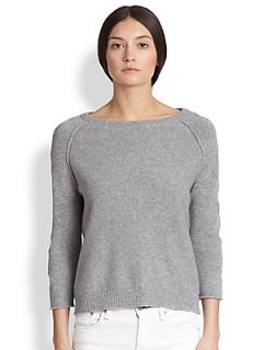 Tess Giberson Cashmere Circle Sleeve Sweater   Grey Melange