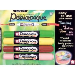 Permapaque Dual point Multicolor Carded Paint Markers (pack Of 4)
