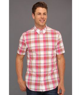 French Connection Connery Slim S/S Shirt Mens Short Sleeve Button Up (Pink)