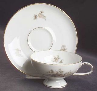 Rosenthal   Continental Colonial Rose Footed Cup & Saucer Set, Fine China Dinner