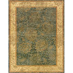 Evan Blue And Beige Transitional Area Rug (76 X 96)