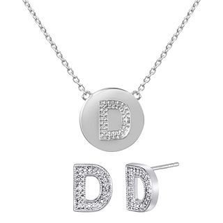 ONLINE ONLY   Diamond Addiction Diamond Accent Initial D Set, Womens