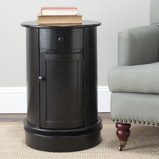 Safavieh Cape Cod Black Swivel Storage Cabinet (BlackMaterials Pine WoodFinish BlackDimensions 26 inches high x 17.7 inches wide x 17.7 inches deep )