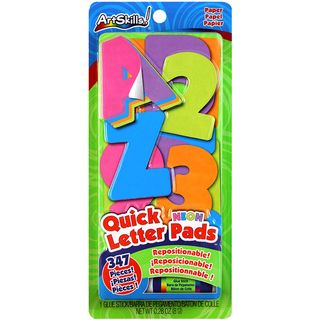 Quick Letter/number Pads Repositionable neon Colors 247 Pieces