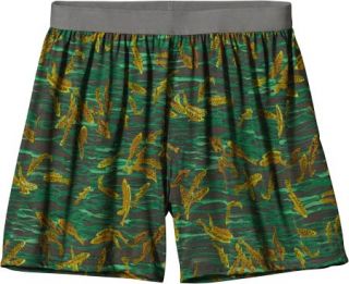 Mens Patagonia Silkweight Print Boxers   Gotcha Goldie/Alpha Green Boxers