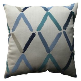 Embroidered Diamond Toss Pillow   Blue (18x18)