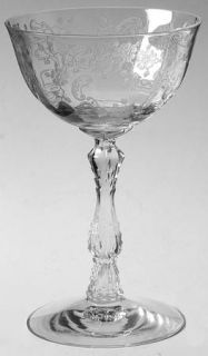 Fostoria Meadow Rose Clear Champagne/Tall Sherbet   Stem #6016,Etch #328, Clear