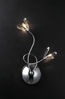 Modern 2 light 12 inch Polished Chrome Crystal Burst Wall Sconce