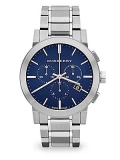 Burberry Brushed Stainless Steel Chronograph Watch   Stainless Steel