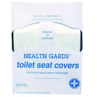 Hospeco Health Gards Toilet Seat Covers, White, Paper, Quarter fold