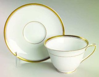 Royal Worcester Viceroy Gold Footed Cup & Saucer Set, Fine China Dinnerware   Wh