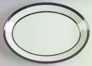 Lenox China Venture 13 Oval Serving Platter, Fine China Dinnerware   Black & Pl