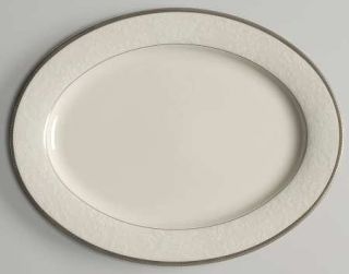Nikko Vintage Lace Platinum 14 Oval Serving Platter, Fine China Dinnerware   Pl