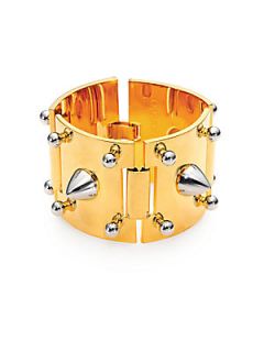 Eddie Borgo Spike & Stud Detailed Cuff Bracelet   Gold Silver