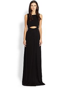 A.L.C. Layered Top Cutout Maxi Dress   Black