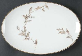 Noritake Jania 12 Oval Serving Platter, Fine China Dinnerware   Gold & Brown Le