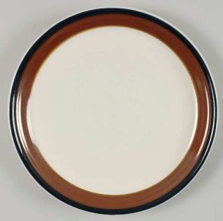 Mikasa Fire Song Salad Plate, Fine China Dinnerware   Seibel,Blue&Brown Bands,Cr